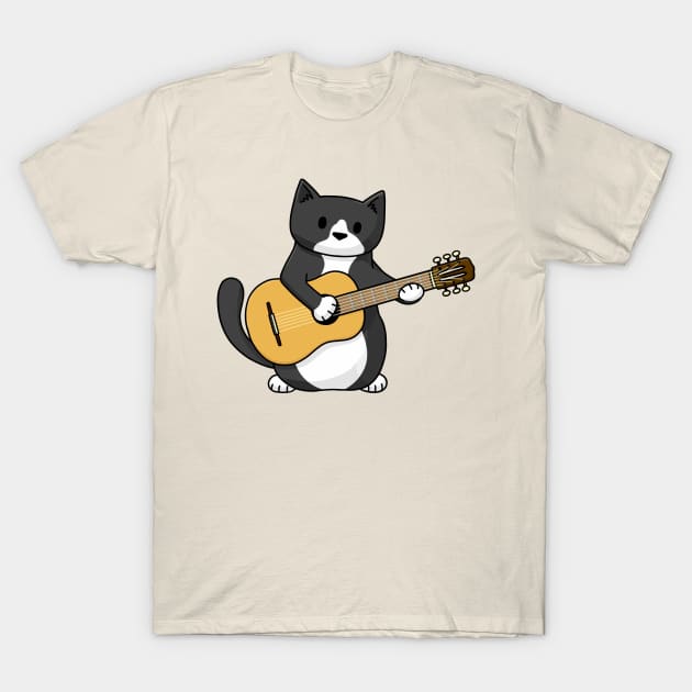 Guitarist Cat T-Shirt by Doodlecats 